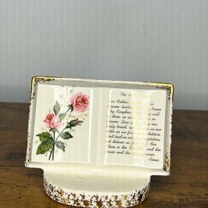 Floral Ceramic Art with Gold Accents